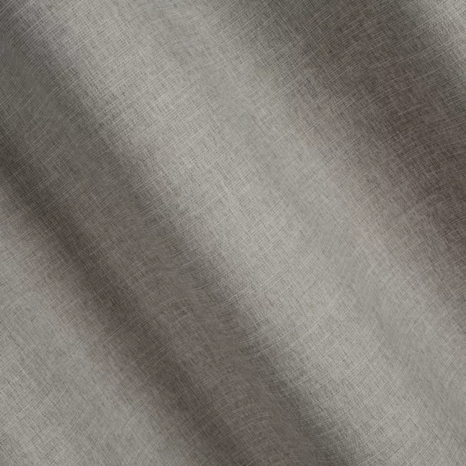 L100/4 Zasłona szyta na taśmie 5 cm GEONOA szara z miękkiej tkaniny o naturalnym charakterze z widocznym ozdobnym splotem