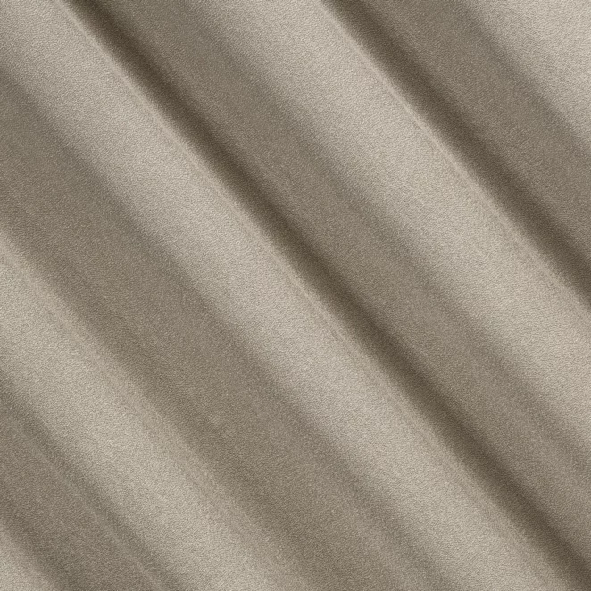 E118/7 Zasłona szyta na taśmie 5 cm ciemnobeżowa z tkaniny strukturalnej z delikatnym połyskiem