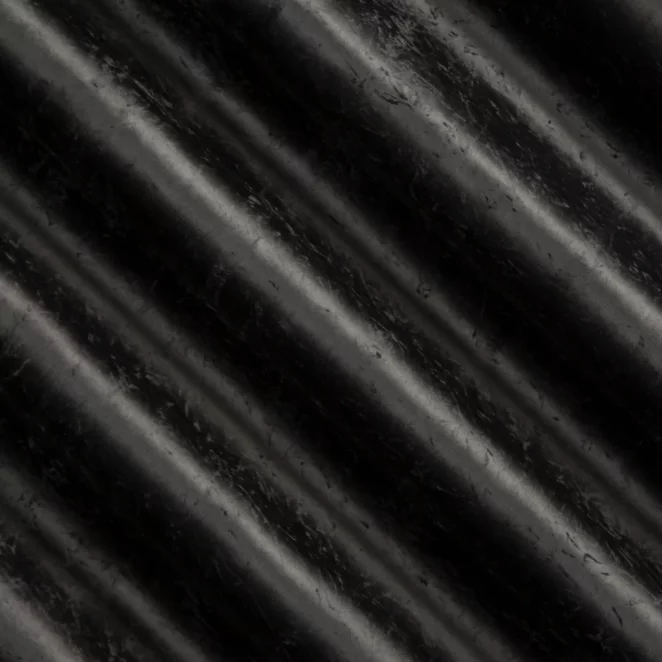 E116/5 Zasłona szyta na taśmie 5 cm czarna z miękkiej tkaniny welwetowej z efektem kreszowania, wykończona obciążnikiem