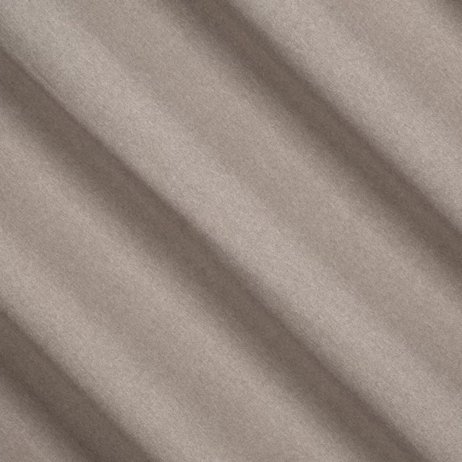 R129/2 Zasłona szyta na taśmie 5 cm ciemnobeżowa z miękkiej tkaniny o naturalnym splocie w stylu ekologicznym