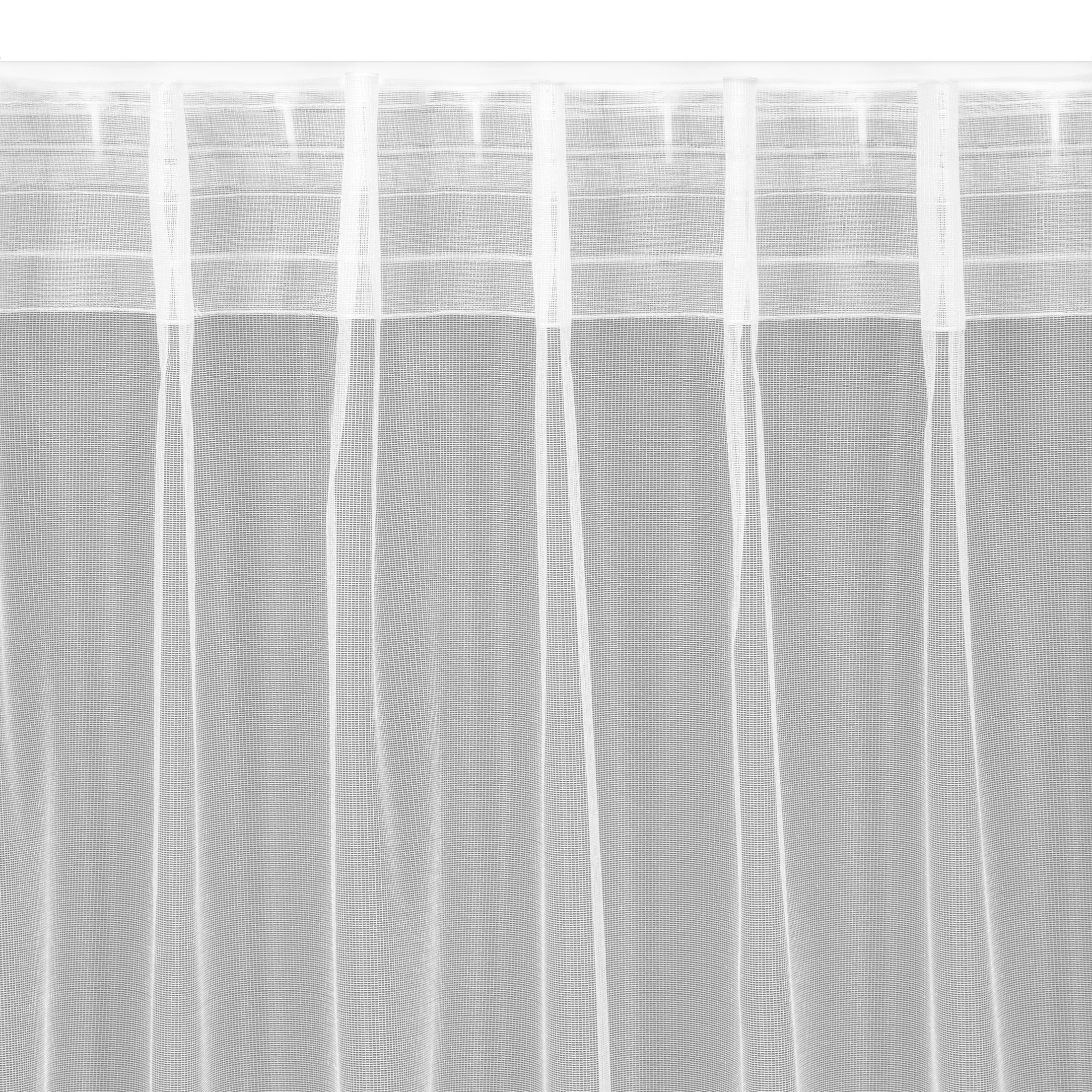 Firana z gładkiej błyszczącej mikrosiateczki 400x300 cm taśma imitująca flex TONIA