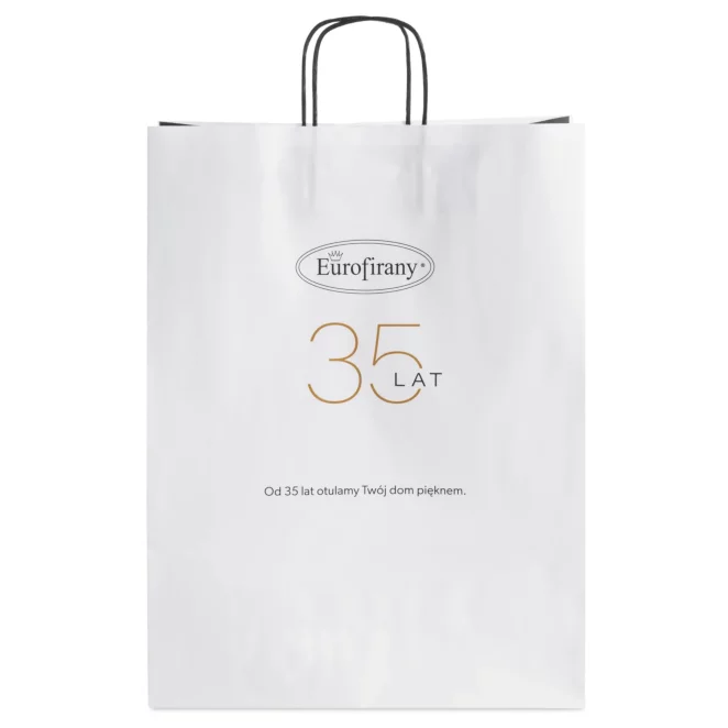 Torba prezentowa EUROFIRANY biało czarna duża 31x12x41 cm