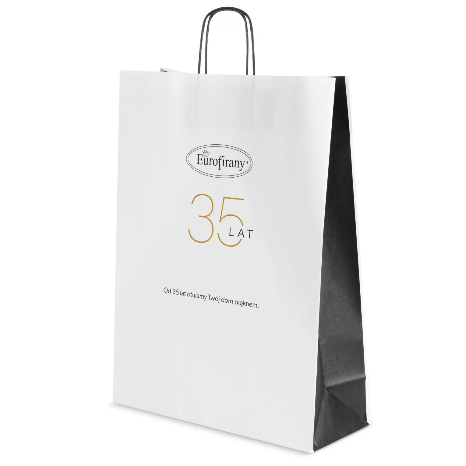 Torba prezentowa EUROFIRANY biało czarna duża 31x12x41 cm