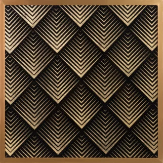 Obraz geometryczny czarny ze złotym błyszczącym nadrukiem w złotej ramie 53x53 cm VICTORIA 2 LIMITED COLLECTION