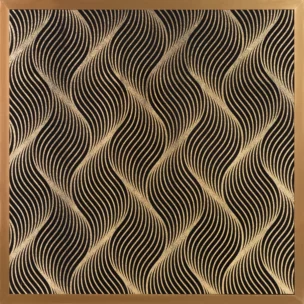 Obraz geometryczny czarny z błyszczącym nadrukiem w złotej ramie 53x53 cm VICTORIA 3 LIMITED COLLECTION