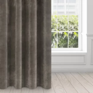 Zasłona grafitowa z ekskluzywnego aksamitnego welwetu 290 g/m2 140x250 cm 10 szt. przelotek - VILLA