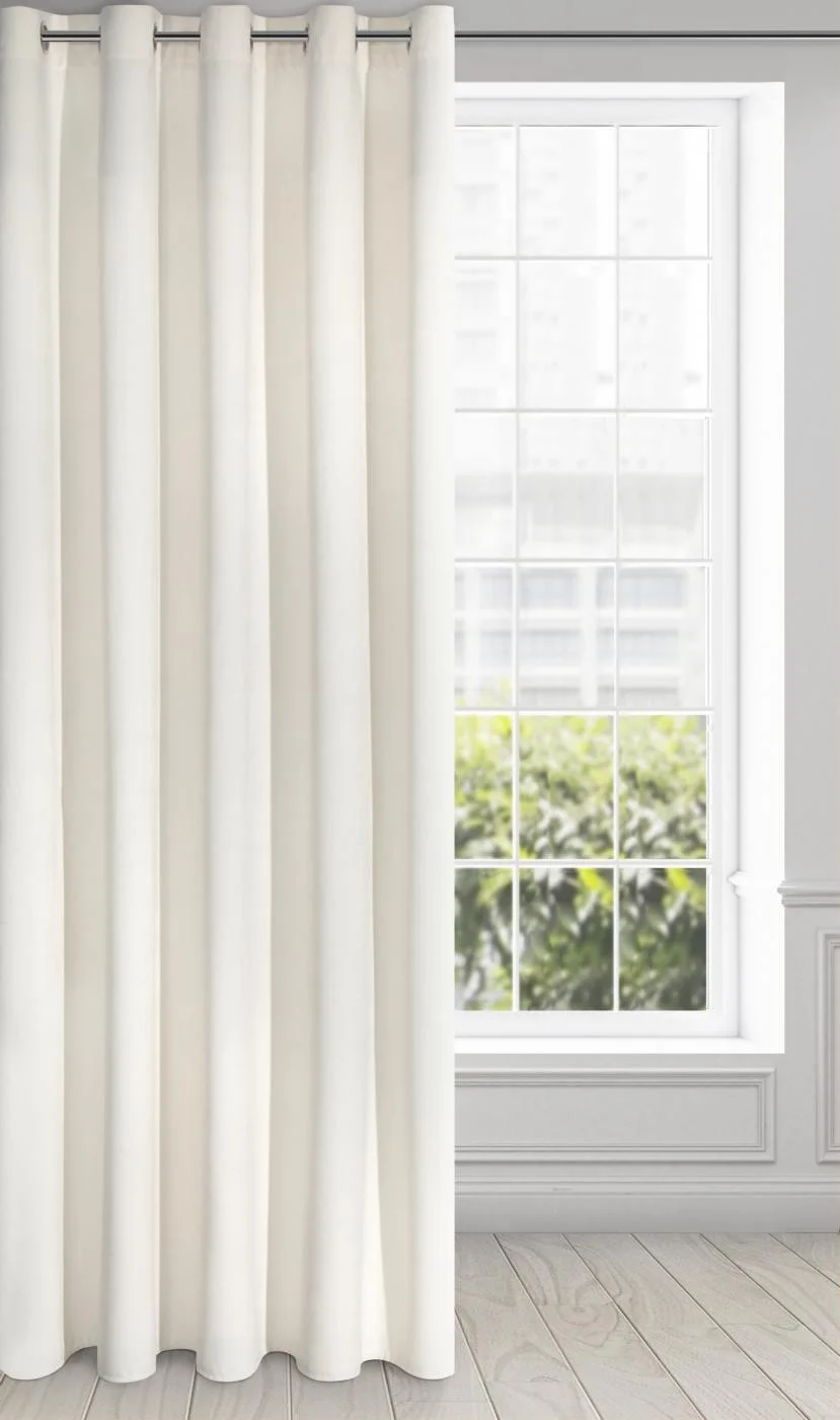 Zasłona kremowa z ekskluzywnego aksamitnego welwetu 290 g/m2 140x250 cm 10 szt. przelotek - VILLA