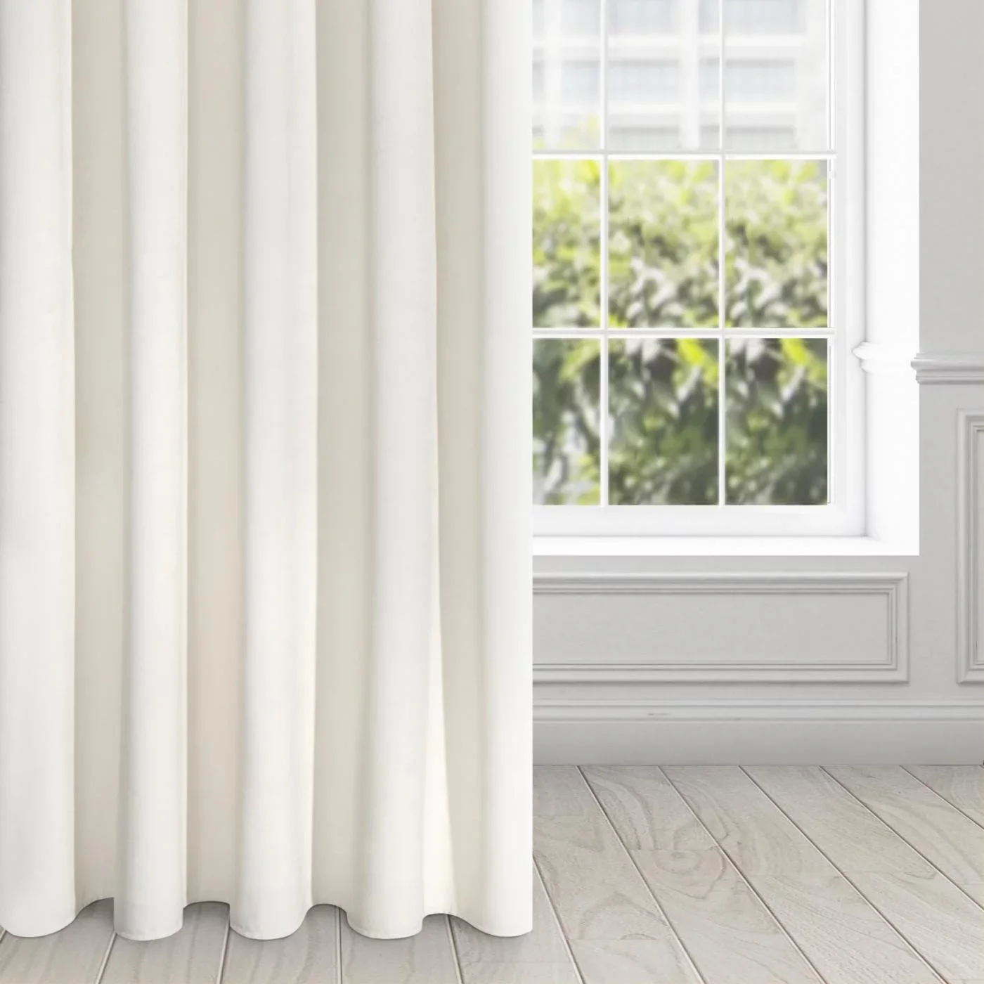 Zasłona kremowa z ekskluzywnego aksamitnego welwetu 290 g/m2 140x270 cm taśma - VILLA