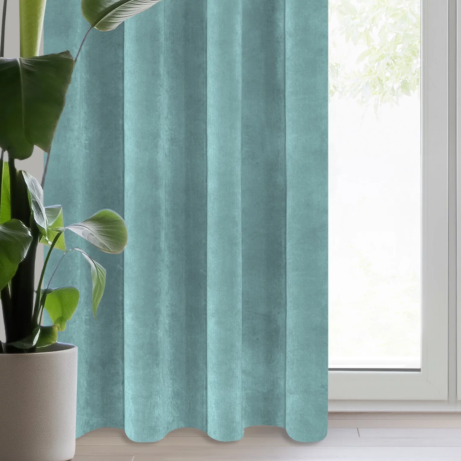 Zasłona morska z ekskluzywnego aksamitnego welwetu 290 g/m2 140x270 cm taśma - VILLA