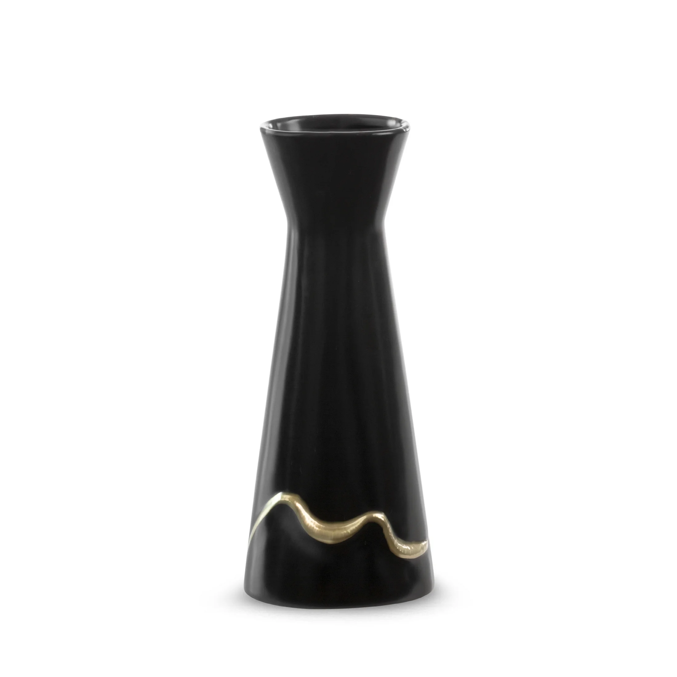 Wazon ceramiczny EBRU 2 czarno-złotym