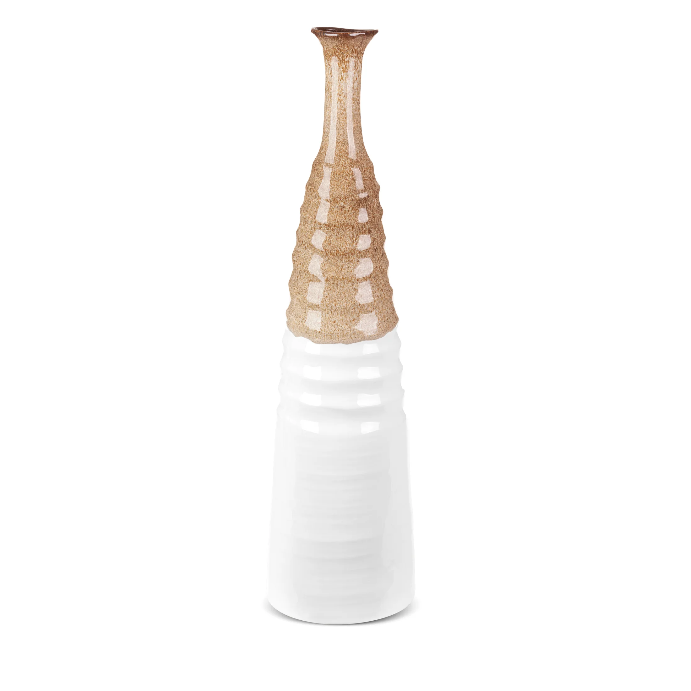 Wazon ceramiczny ERINA z wytłaczanym wzorem dwukolorowy