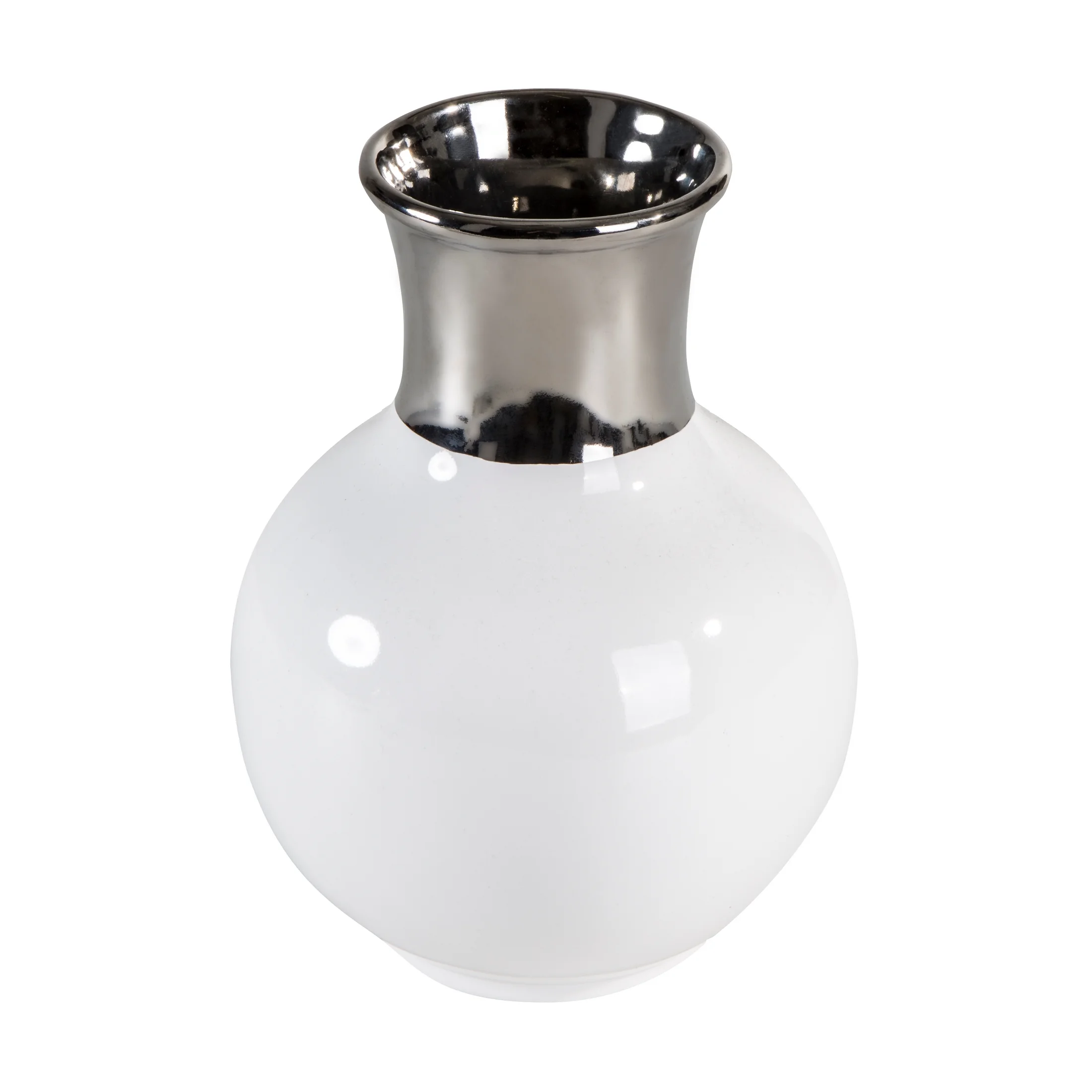Wazon ceramiczny KELBY biało-srebrny