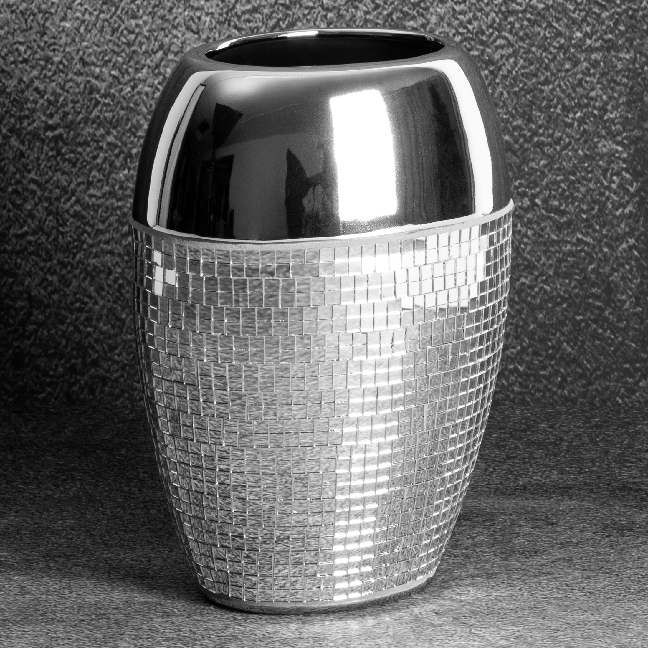 Wazon ceramiczny MIRONA zdobiony drobnymi witrażowymi lusterkami