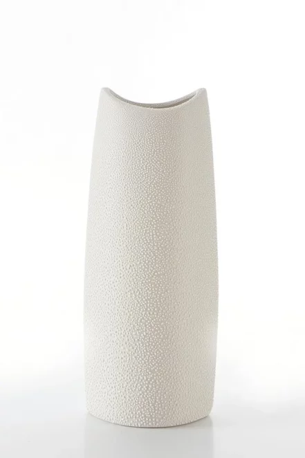 Wazon ceramiczny kremowy z efektem rosy 14x9x35 cm RISO