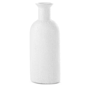 Wazon ceramiczny biały z drobnym wzorem 16x11x40 cm RISO