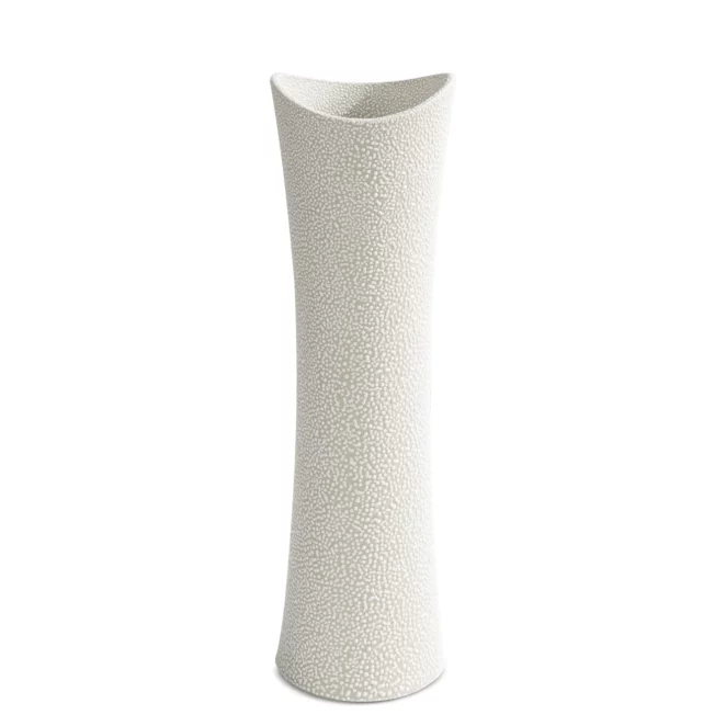 Wazon ceramiczny kremowy z efektem rosy 11x7x40 cm RISO