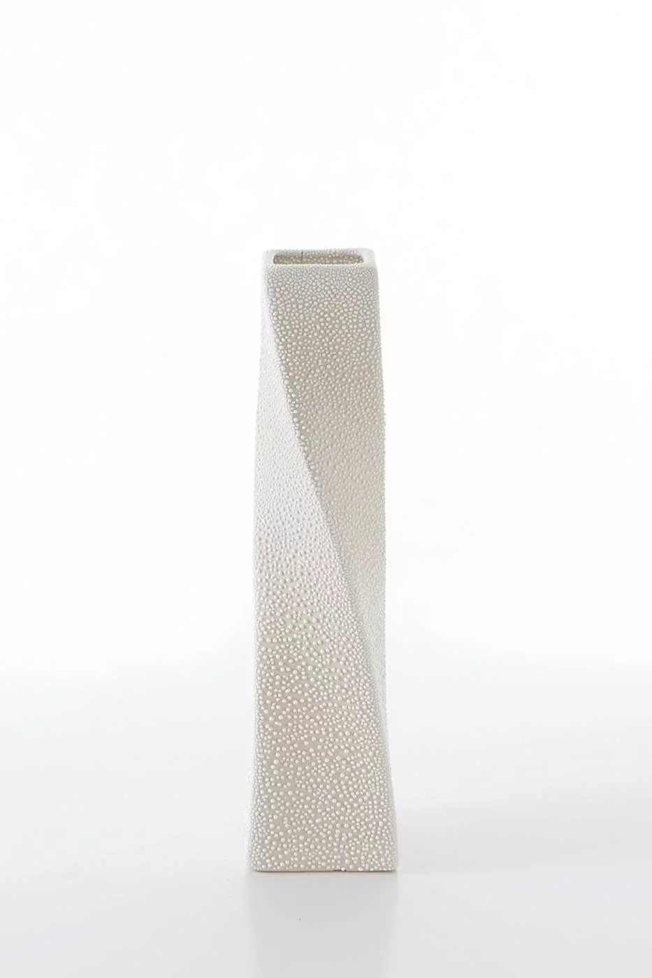 Wazon ceramiczny kremowy z efektem rosy 8x8x32 cm RISO