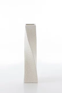 Wazon ceramiczny kremowy z efektem rosy 8x8x32 cm RISO
