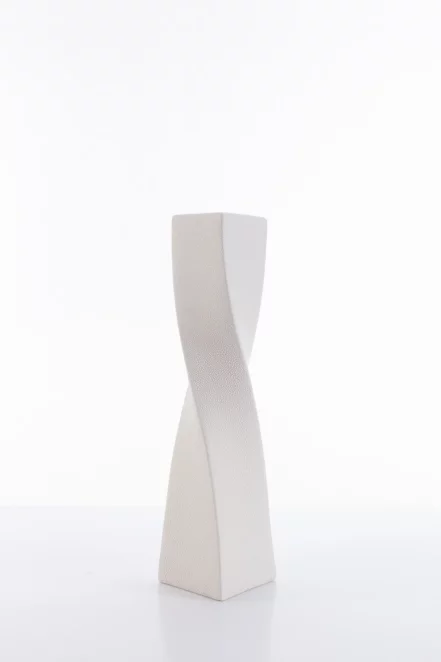 Wazon ceramiczny kremowy z efektem rosy 12x12x50 cm RISO