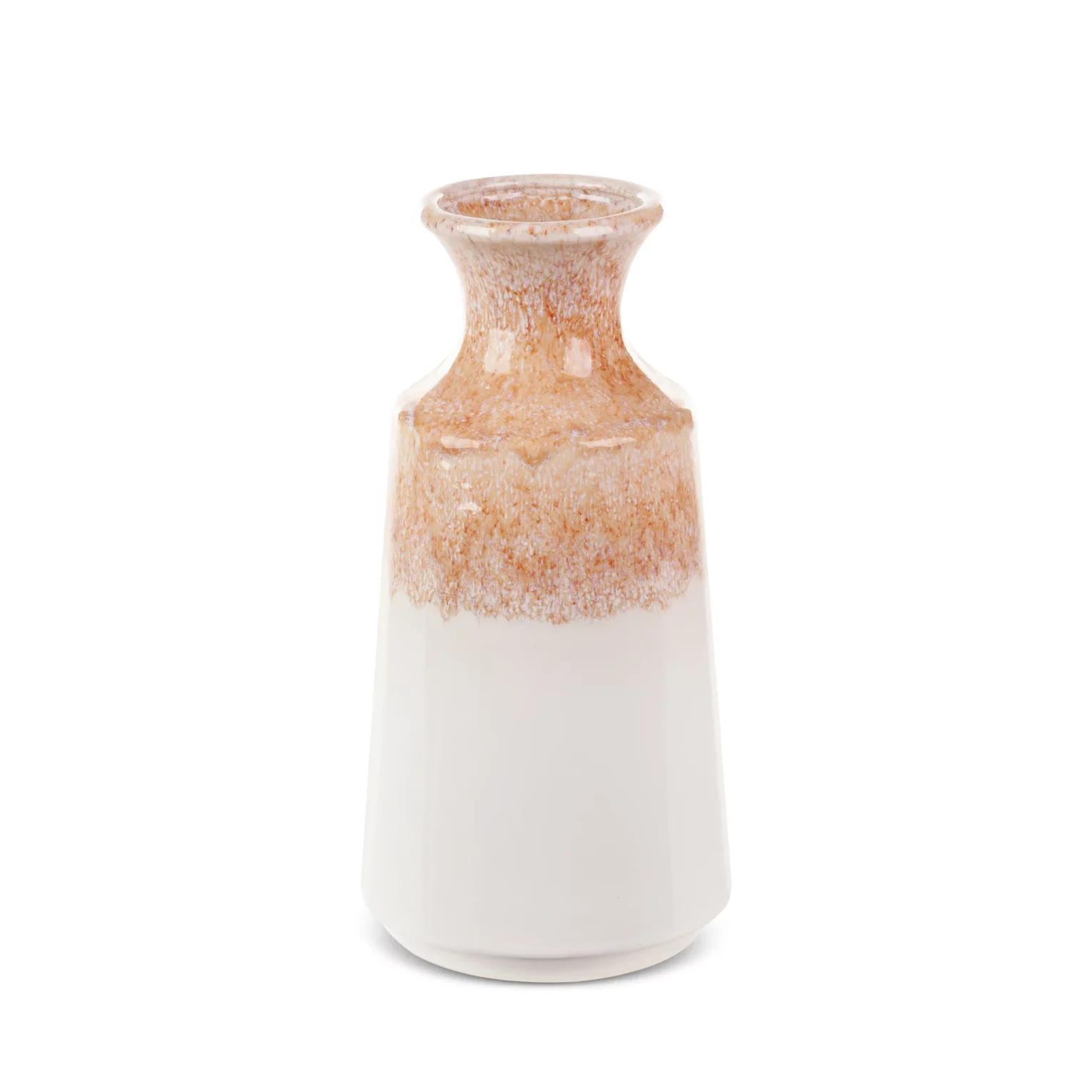 Wazon ceramiczny kremowo-beżowy  z efektem ombre średnica 16x31 cm RUBEN