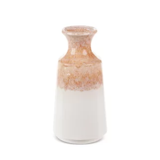 Wazon ceramiczny kremowo-beżowy  z efektem ombre średnica 16x31 cm RUBEN