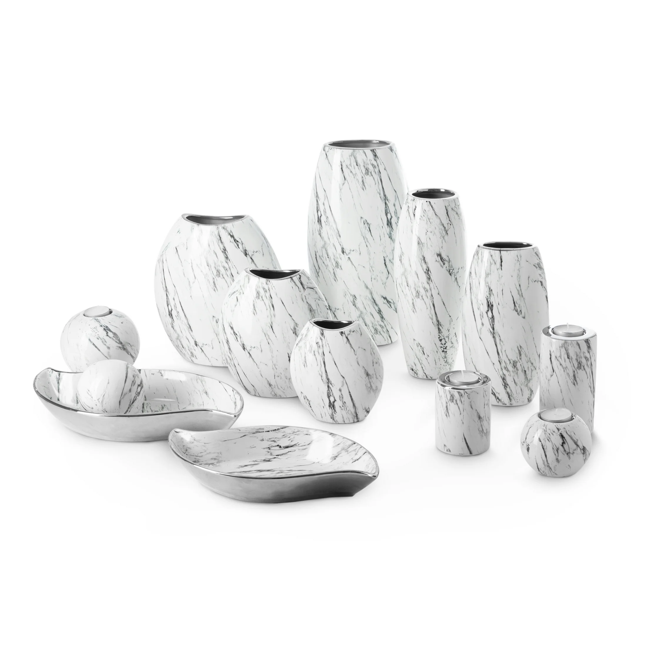 Wazon ceramiczny SANA z marmurkowym wzorem