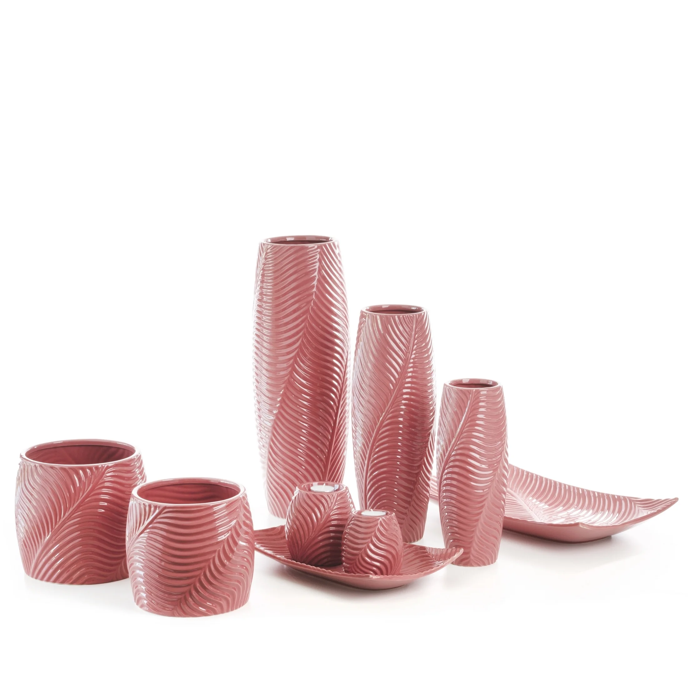 Wazon ceramiczny SENA z wytłaczanym wzorem