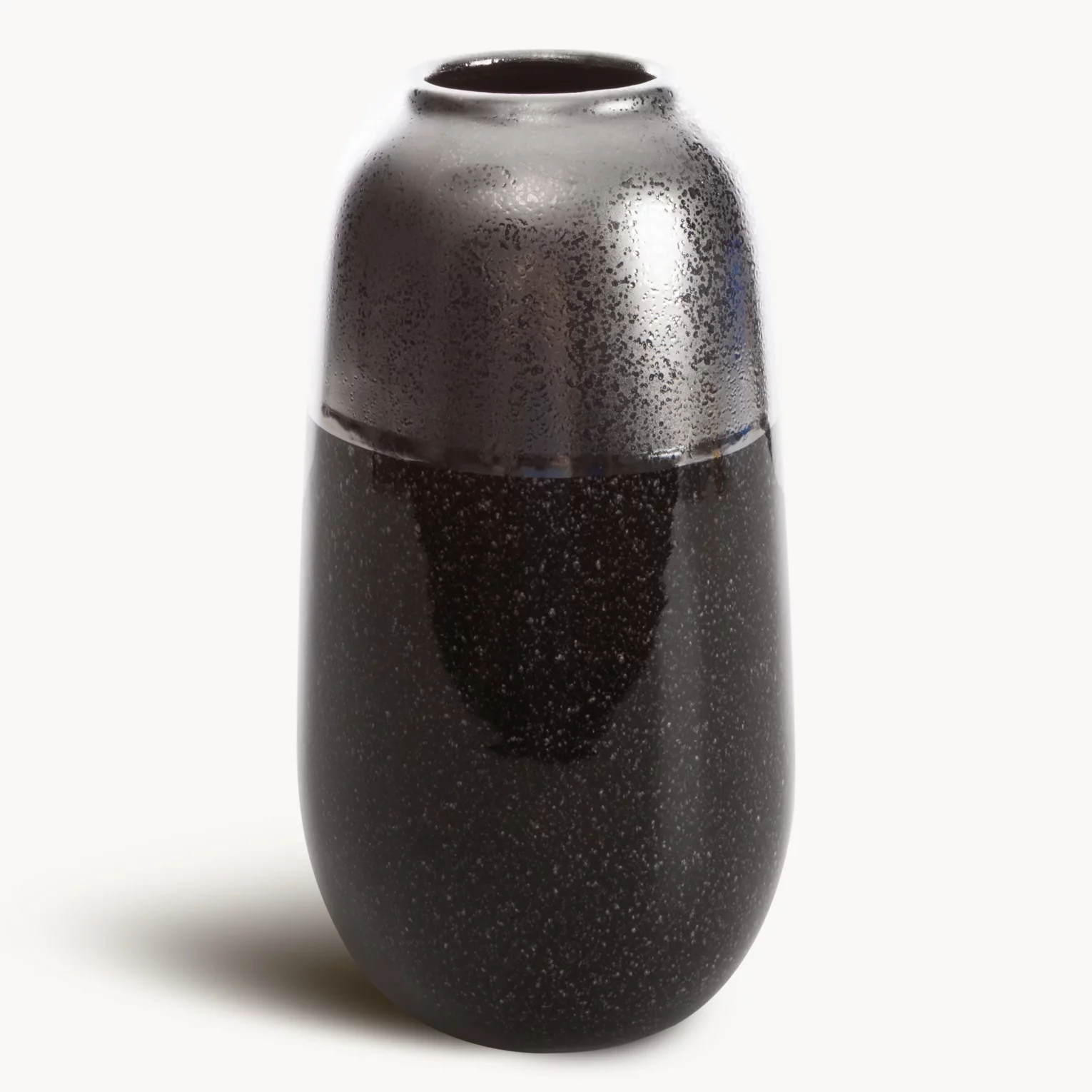Wazon ceramiczny srebrno-stalowy 17x17x31 cm  LEO