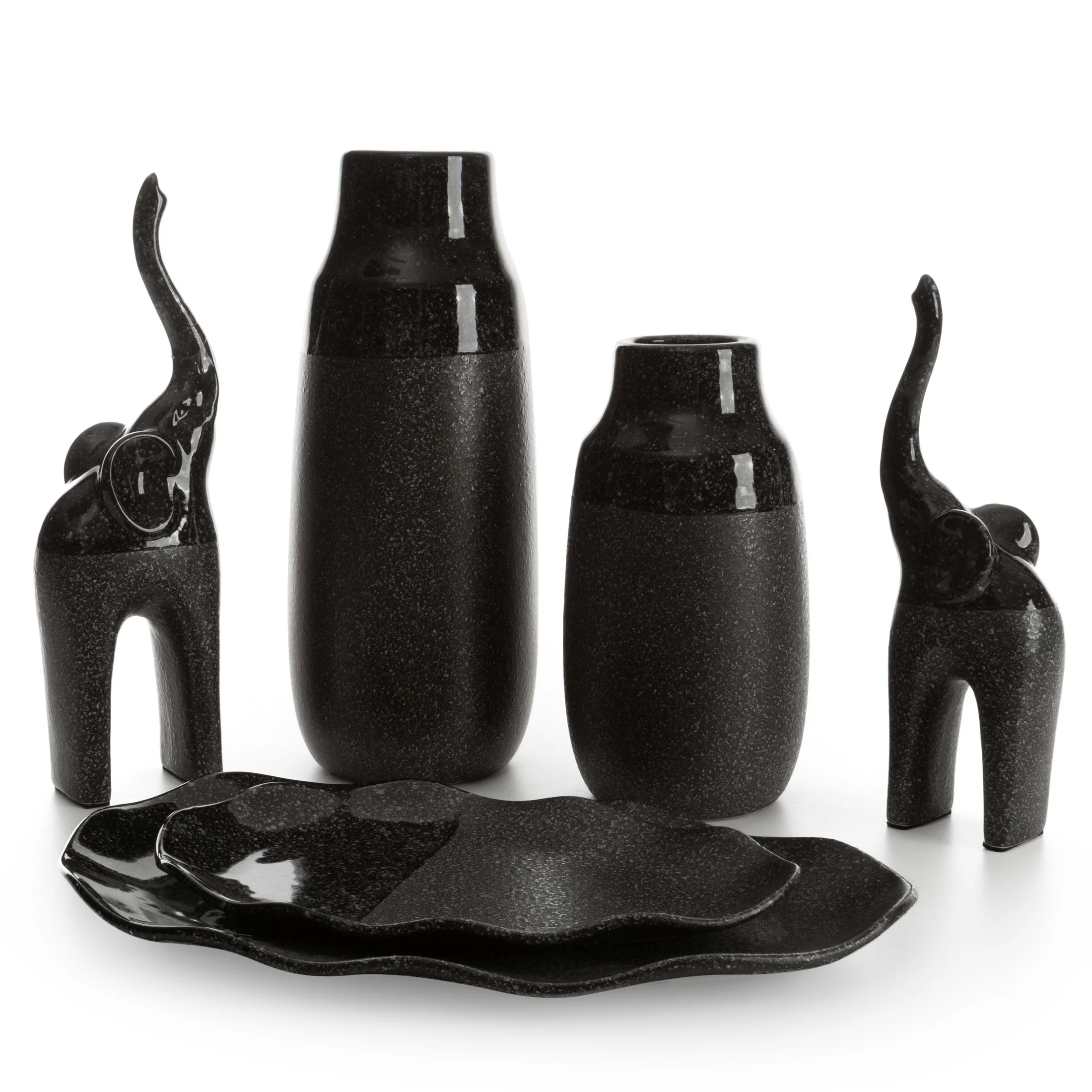 Wazon ceramiczny stalowy dekoracyjny 14x14x21 cm MANDI