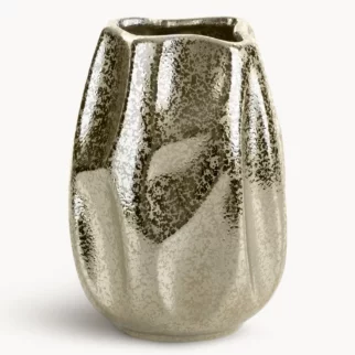 Wazon ceramiczny szampański dekoracyjny  o błyszczącej powierzchni średnica 15x19 cm SOPHIA