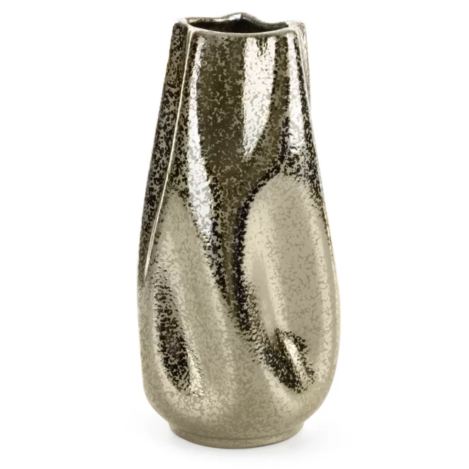 Wazon ceramiczny szampański dekoracyjny  o błyszczącej powierzchni średnica 16x31 cm SOPHIA