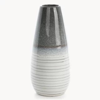 Wazon dekoracyjny biało, popielaty 19x39 cm VIKI