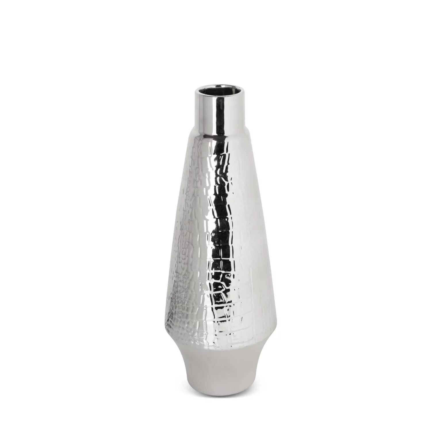 Wazon z dolomitu srebrny dekoracyjny średnica 14x39 cm ERNA