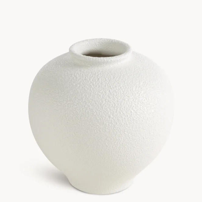 Wazon dekoracyjny kremowy o prostym kulistym kształcie 17x17 cm ELAINA