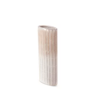 Wazon ceramiczny kremowo-beżowy średnica 12x6x41 cm EDNA