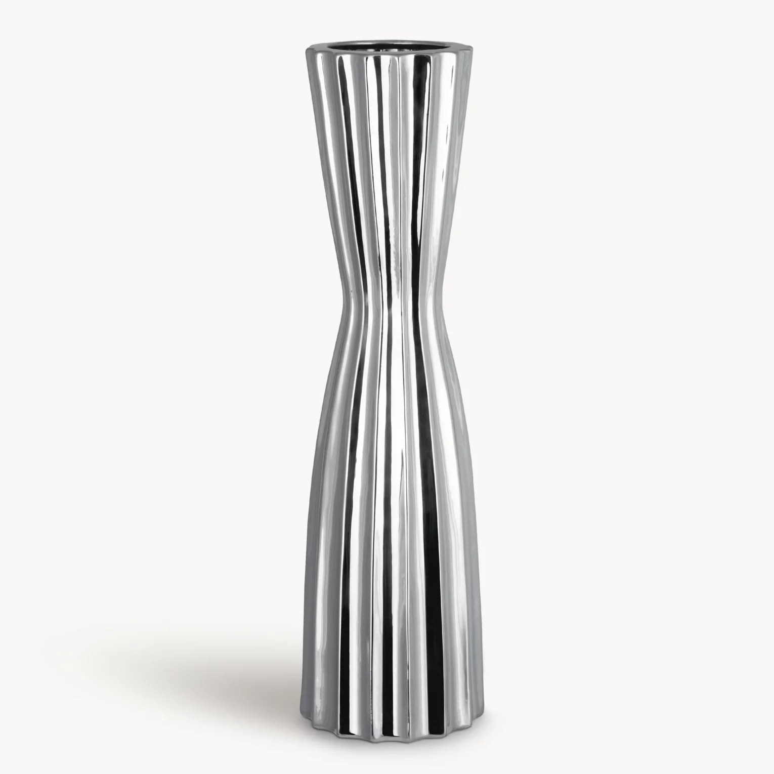 Wazon srebrny dekoracyjny o smukłej formie średnica 17x58 cm LEILA