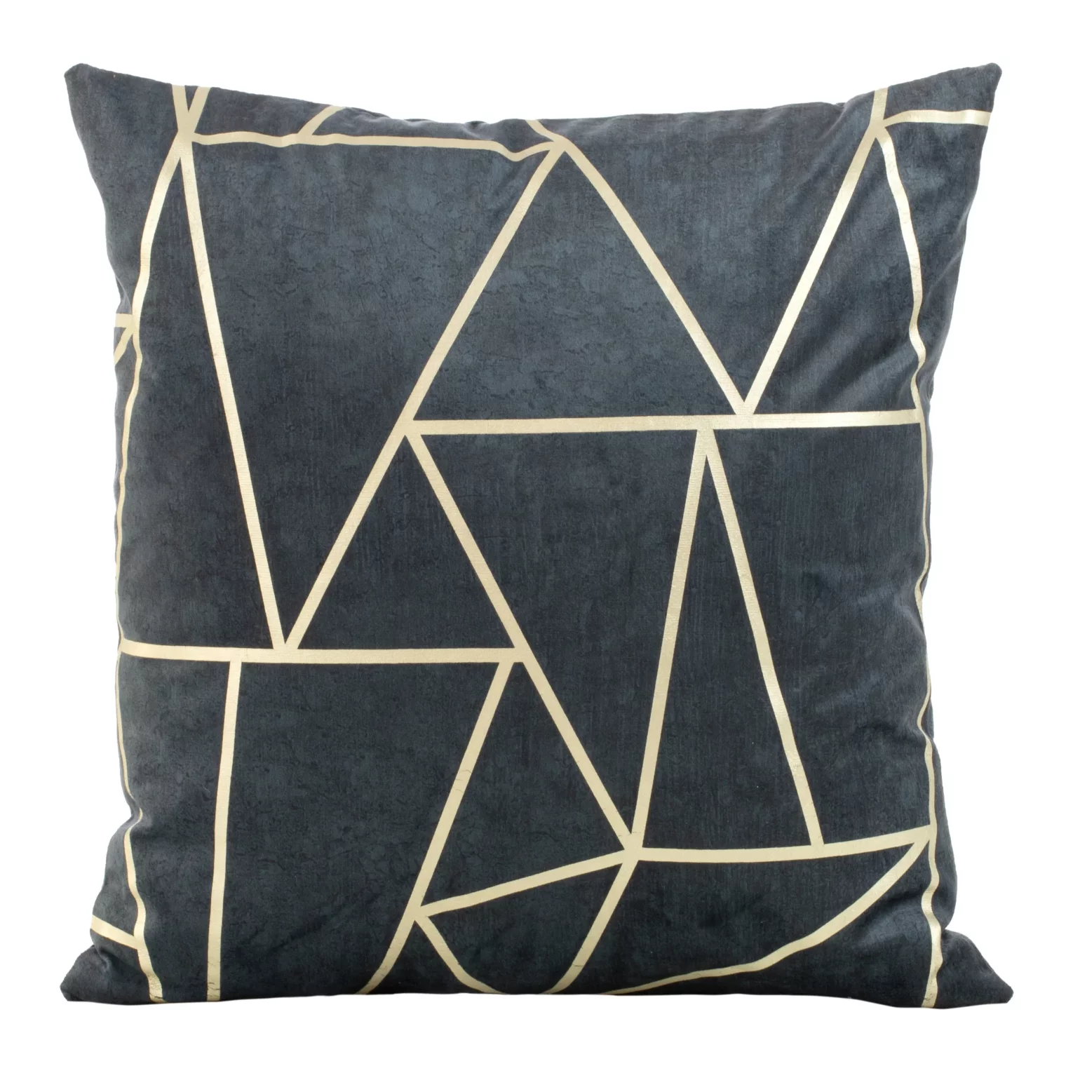 Poszewka na poduszkę 45x45 cm welwetowa granatowa z nadrukiem geometrycznym BLINK 29