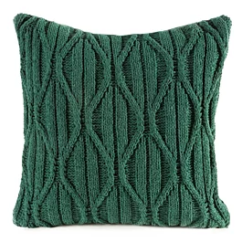 Poszewka na poduszkę 45x45 cm świąteczna o plecionej strukturze zielona