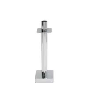 Świecznik metalowy  srebrny dekoracyjny  w minimalistycznym stylu 8x8x26 cm LORI
