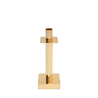Świecznik metalowy złoty dekoracyjny w minimalistycznym stylu 8x8x21 cm LORI