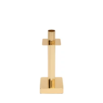 Świecznik metalowy złoty dekoracyjny w minimalistycznym stylu 8x8x21 cm LORI