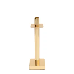 Świecznik metalowy złoty dekoracyjny w minimalistycznym stylu 8x8x26 cm LORI