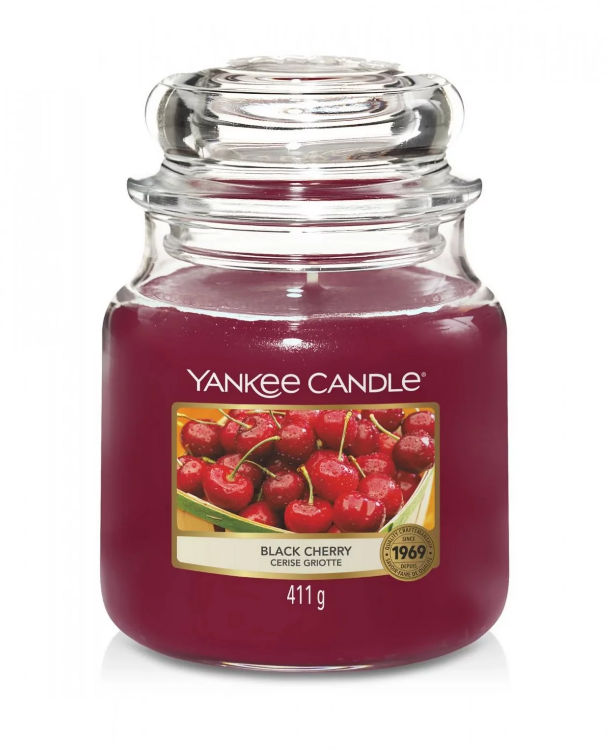 Średnia świeca zapachowa w słoiku YANKEE CANDLE  - Black cherry