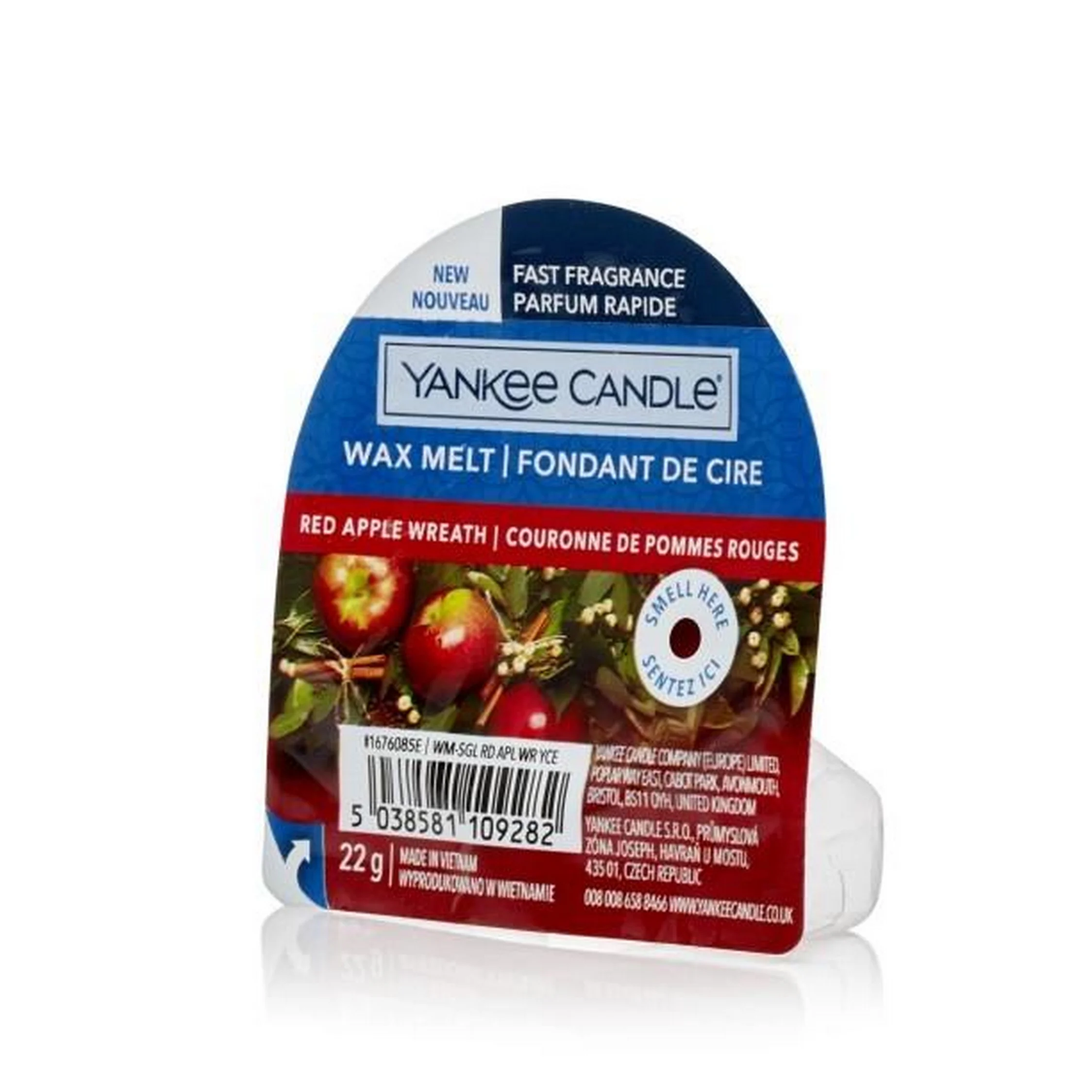 Wosk zapachowy do kominka kolor czerwony YANKEE CANDLE - Red apple