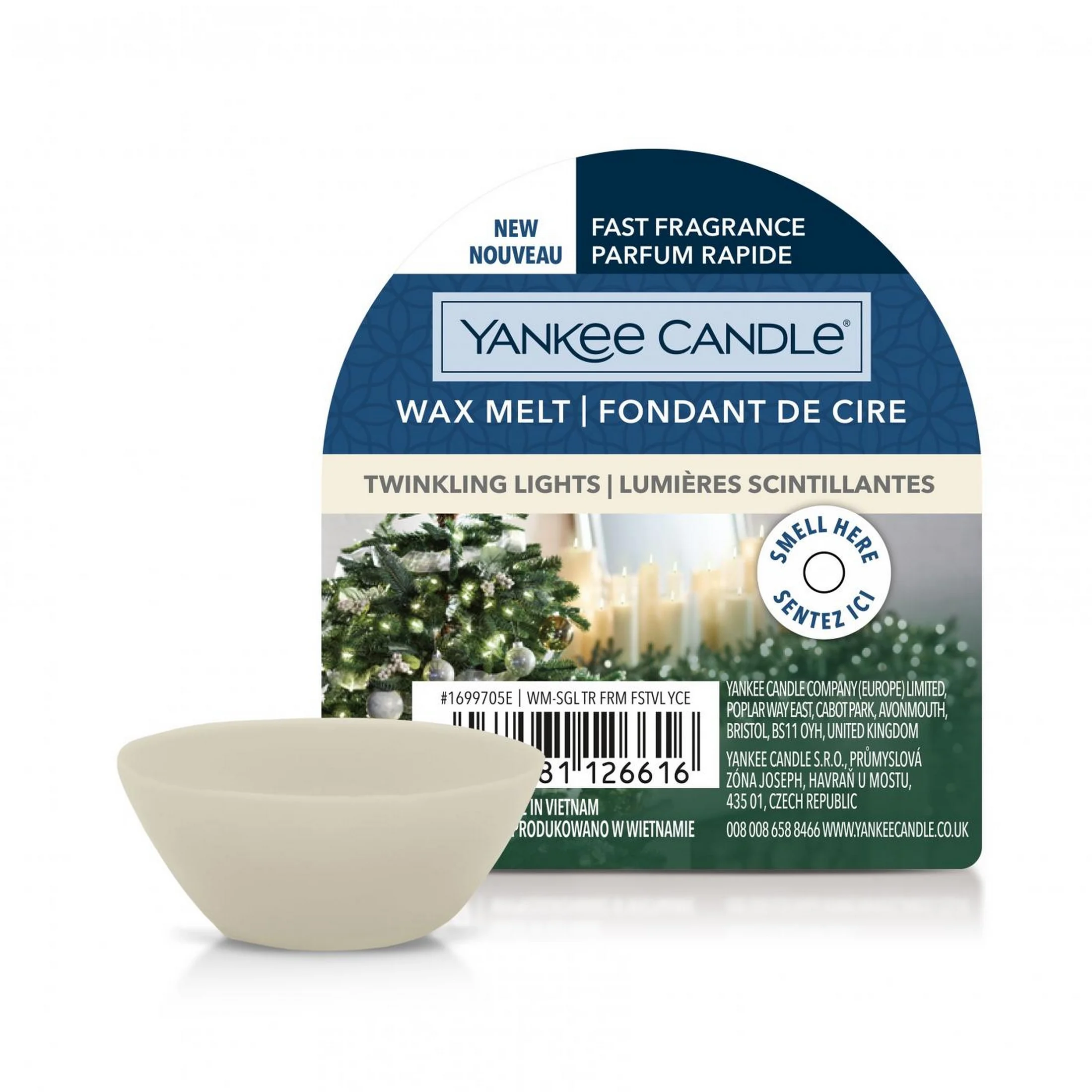 Wosk zapachowy do kominka kolor biały YANKEE CANDLE - Twinkling lights