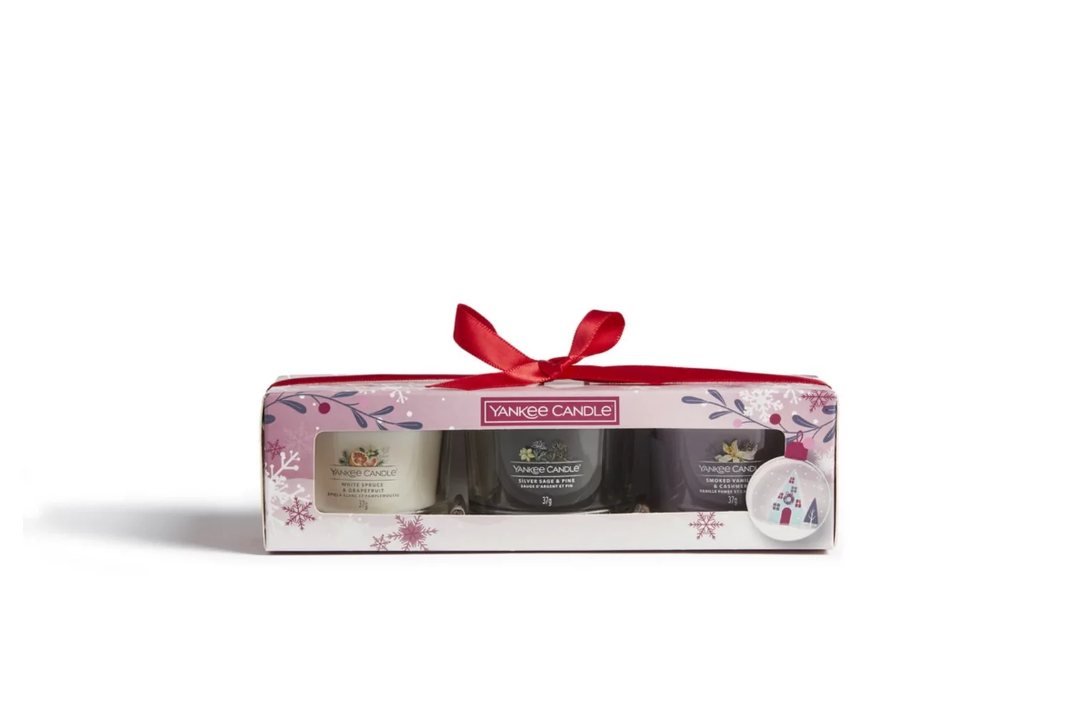 YANKEE CANDLE - zestaw SNOW GLOBE WONDERLAND na prezent 3 mini świece zapachowe