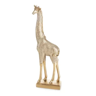 Figurka złota żyrafa o drobnym strukturalnym wzorze 8x13x36 cm HARIS