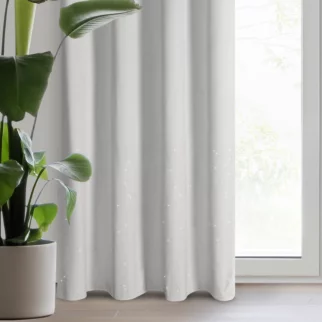 Zasłona welwetowa biała z kryształkami 140x250 cm przelotka - ARIADNA