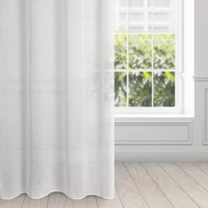 Zasłona biała o strukturze deszczyku z etaminy 140x250 cm przelotka - ANGELIKA