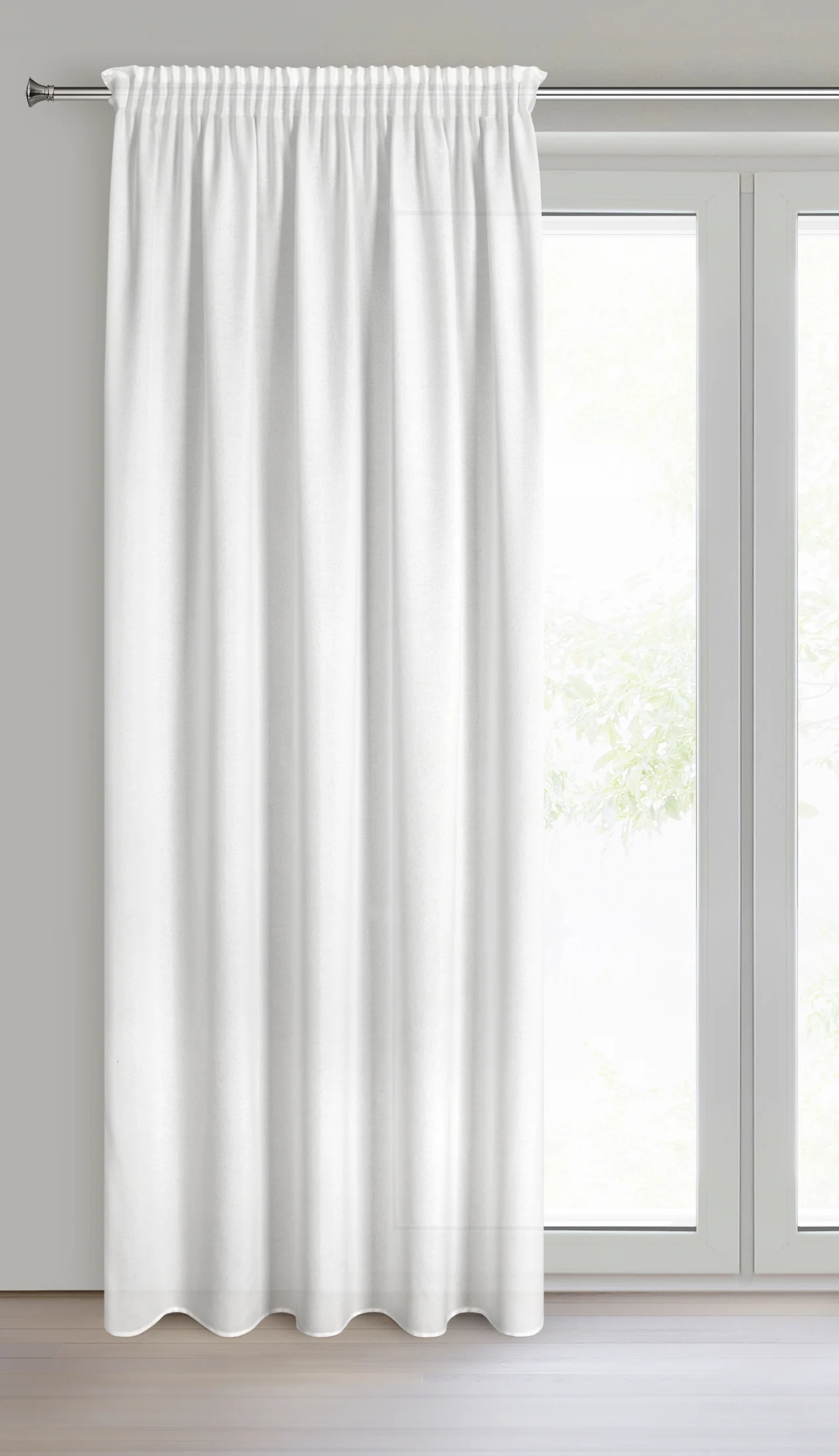 Zasłona biała w stylu eko 140x270 taśma - ERIS